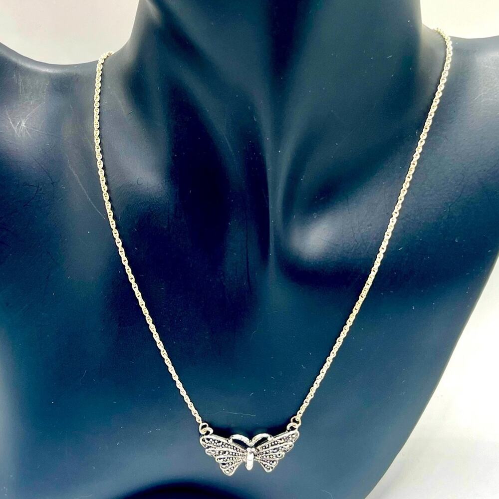 Vintage Marcasite butterfly necklace